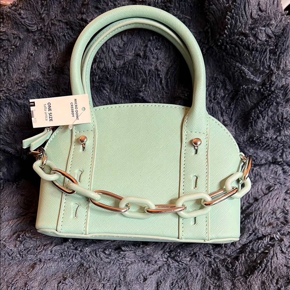 No Boundaries Green Mini Bag with Gold Hardware